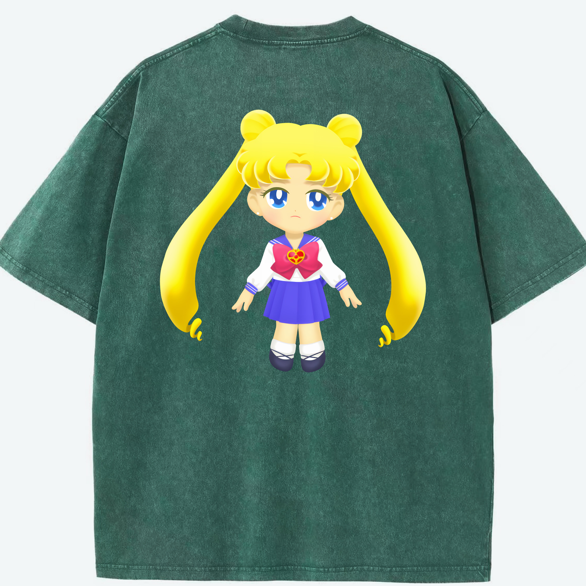 （画像用） 美少女戦士セーラームーン 愛野 美奈子 あいの みなこ Sailor Moon Aino Minako 綿100% ヴィンテージ風 半袖Tシャツ（背面プリント）